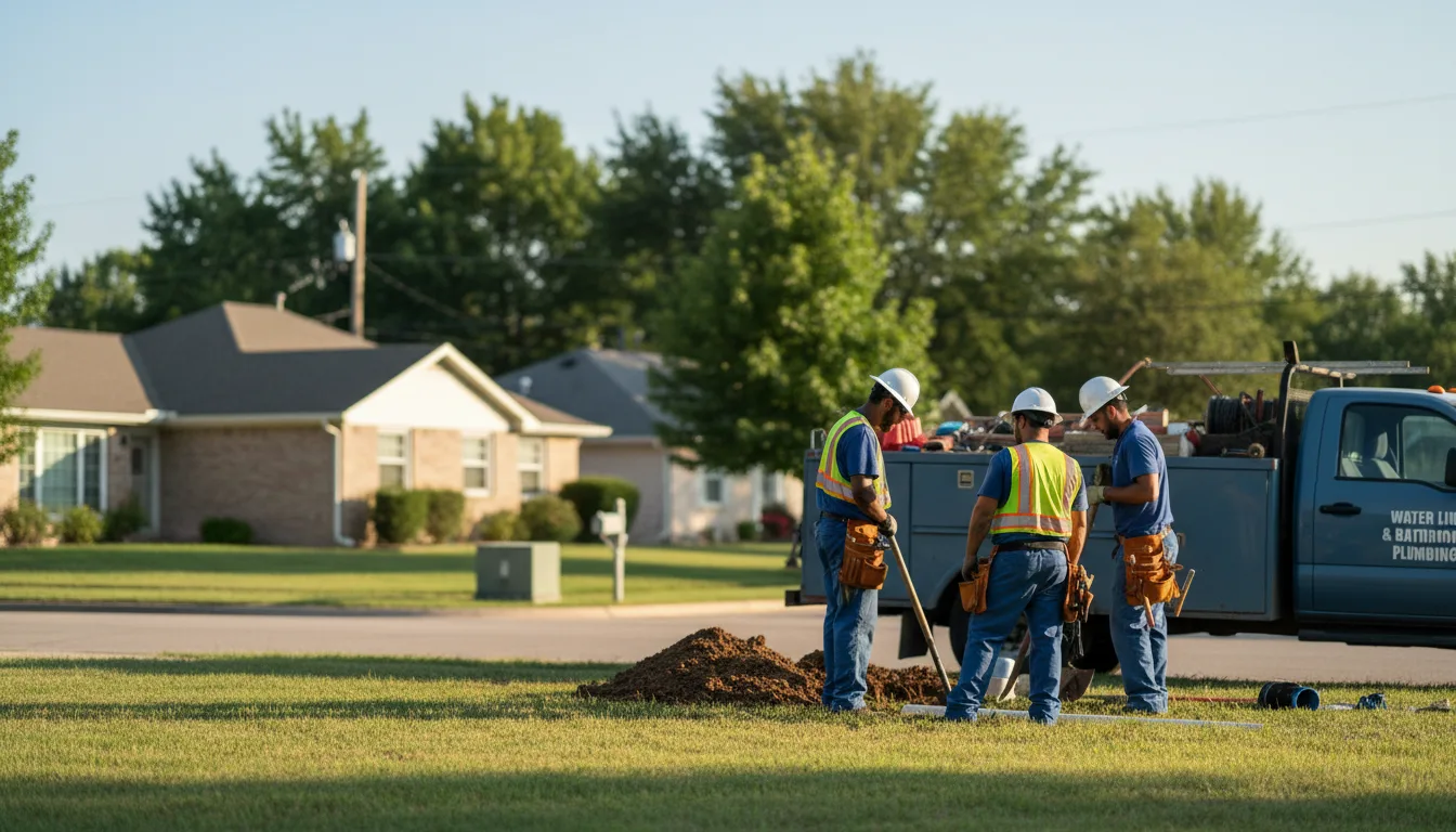 Residential water line and bathroom plumbing service in Trenton, KY